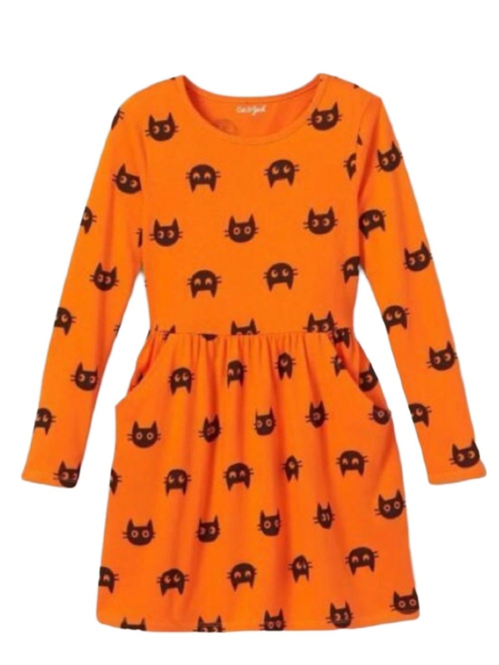 CAT & JACK SPOOKY CAT DRESS - ORANGE VARIOUS SIZES (NEW WITH TAGS) A7